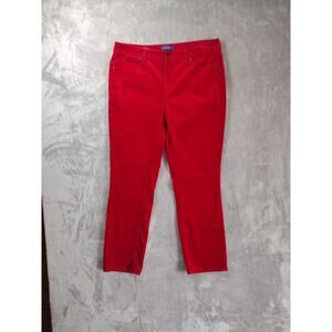 Talbots Corduroy Pants Womens 14 Red High-Waist Straight Leg Boho Hippie School